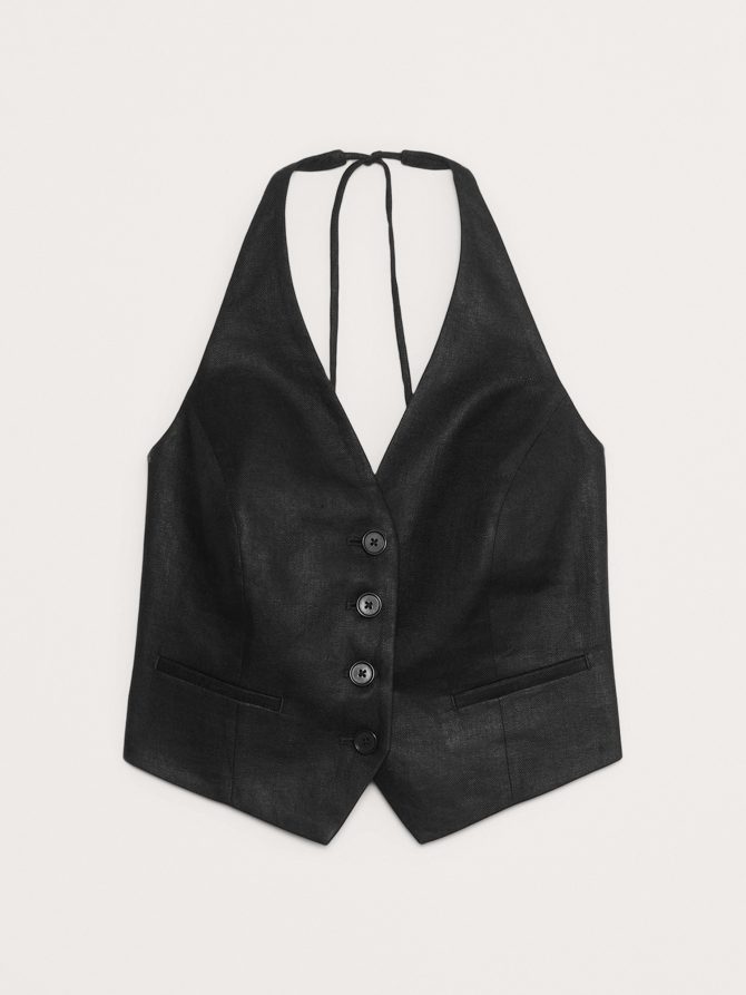 Linen Halter Vest - Image 4