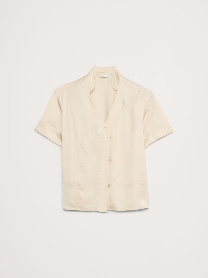 Satin Short-Sleeve Shirt - Image 7