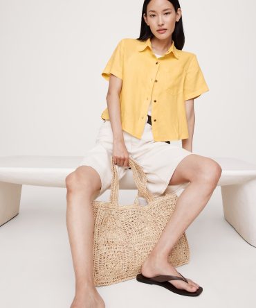 Boxy Linen Short-Sleeve Shirt
