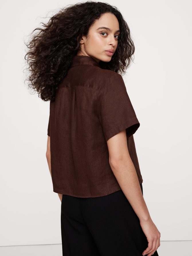 Boxy Linen Short-Sleeve Shirt - Image 3