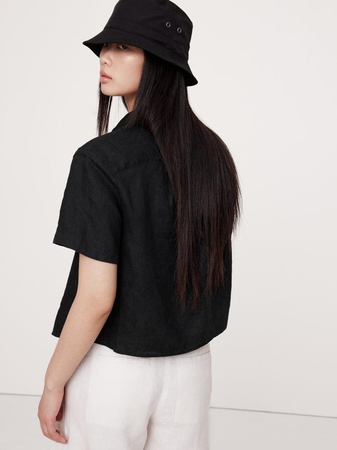 Boxy Linen Short-Sleeve Shirt - Image 3