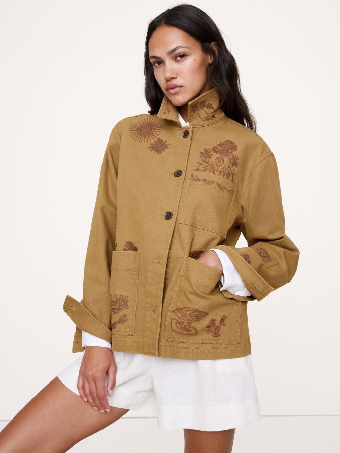 EMBROIDERED CANVAS CHORE COAT - Image 4