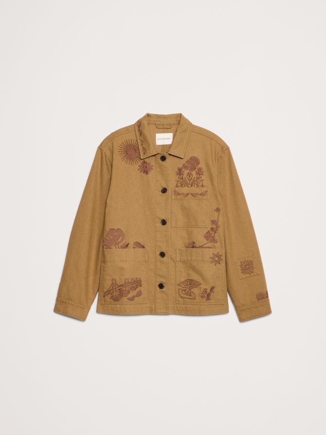 EMBROIDERED CANVAS CHORE COAT - Image 5