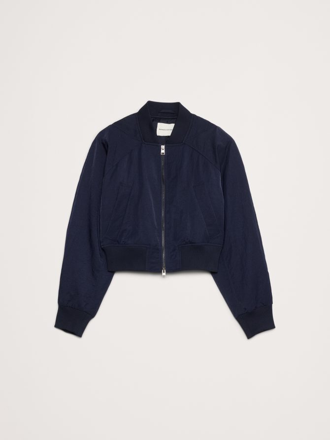 Water-Resistant Cropped Bomber Jacket - Image 5