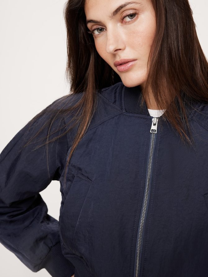 Water-Resistant Cropped Bomber Jacket - Image 4