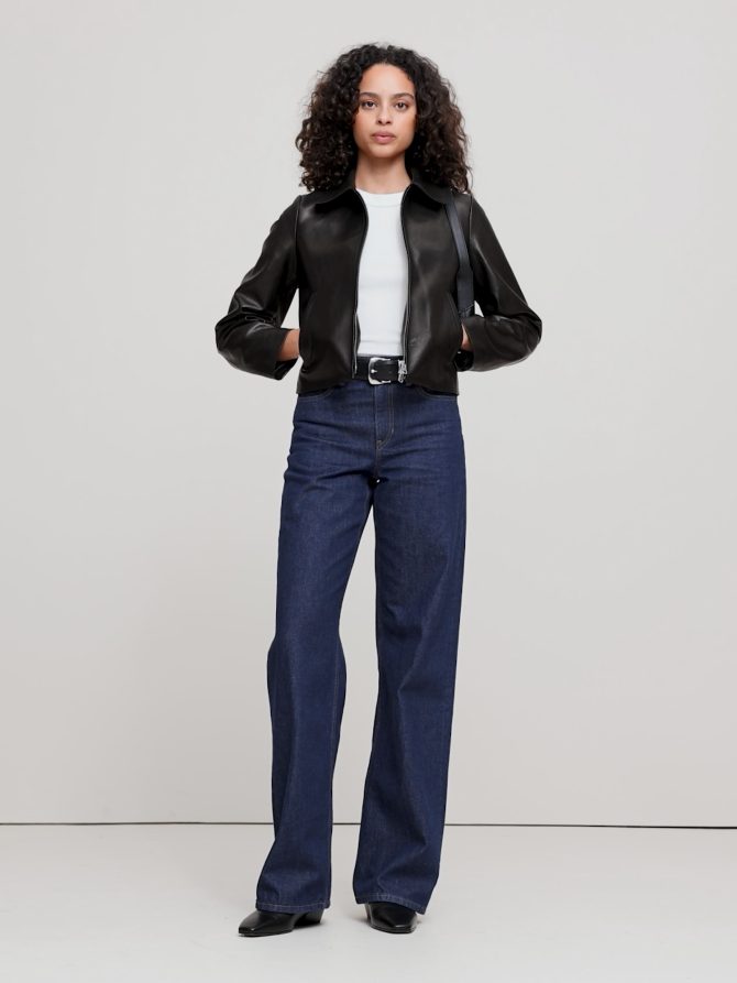 Minimalist Leather Jacket - Image 2