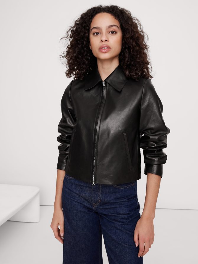 Minimalist Leather Jacket - Image 4