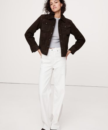 Relaxed Suede Trucker Jacket