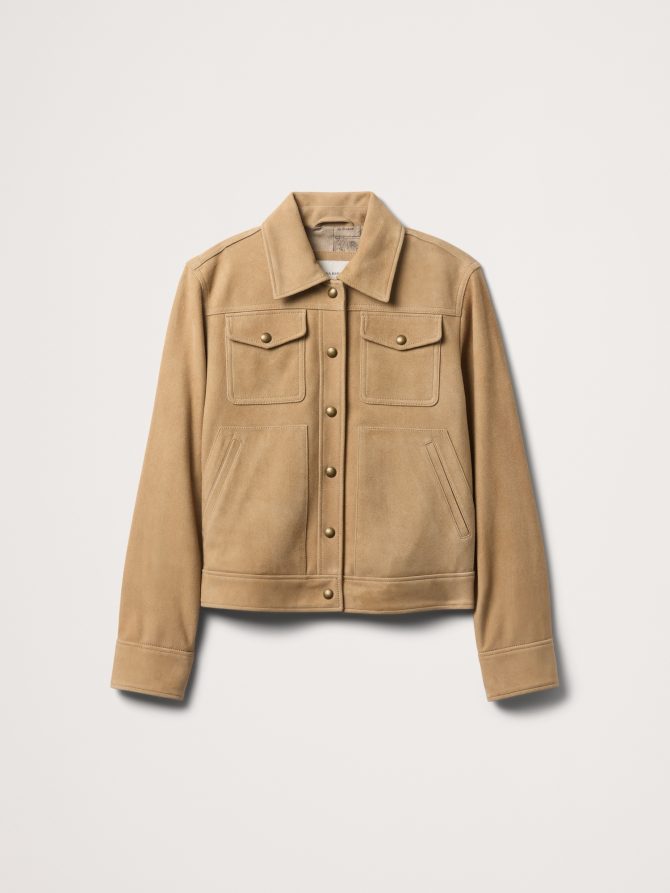 Relaxed Suede Trucker Jacket - Image 6
