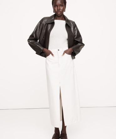 Crocodile-Embossed Leather Jacket