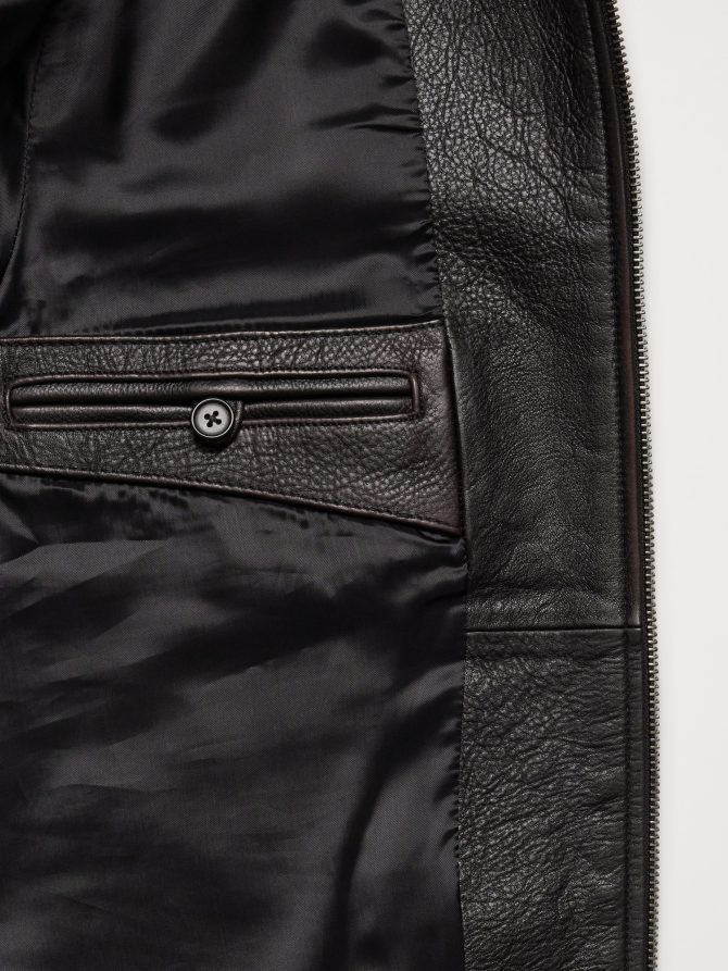 Oversized Leather Bomber Jacket - Image 6