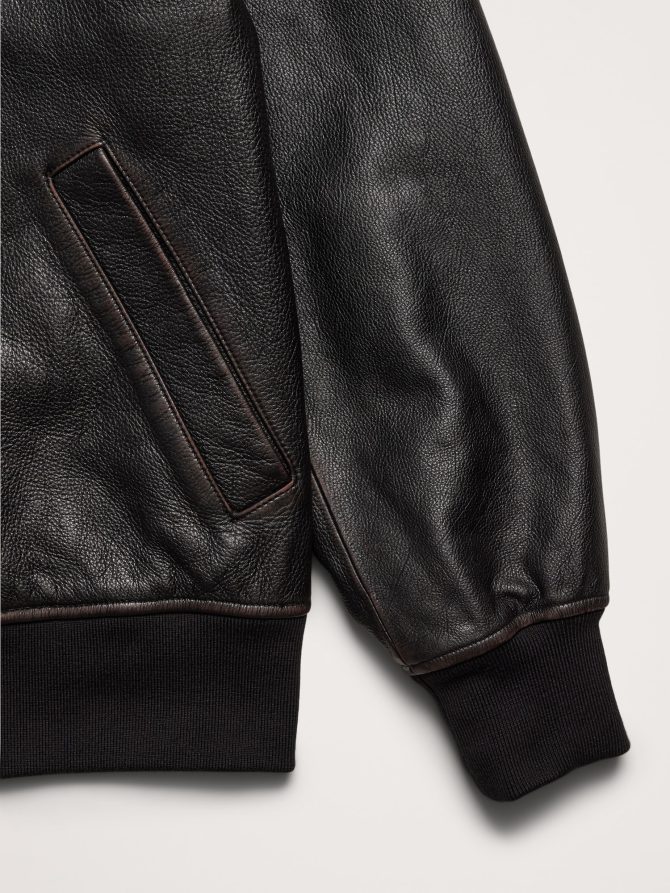 Oversized Leather Bomber Jacket - Image 7