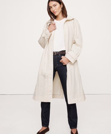 Water-Resistant Coat with Bucket Hat