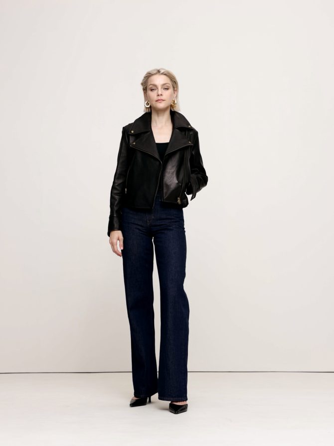 Enola Leather Moto Jacket - Image 2