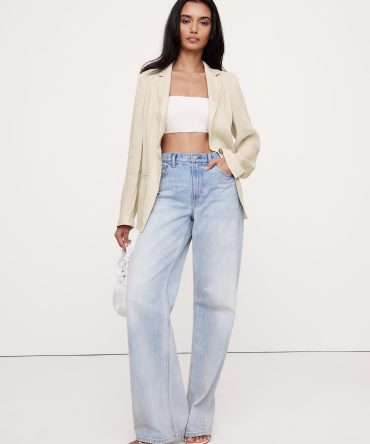 Linen-Viscose Open-Back Blazer