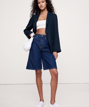Linen-Viscose Open-Back Blazer