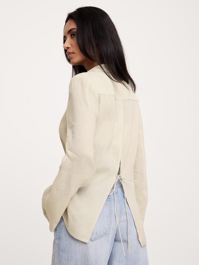 Linen-Viscose Open-Back Blazer - Image 4