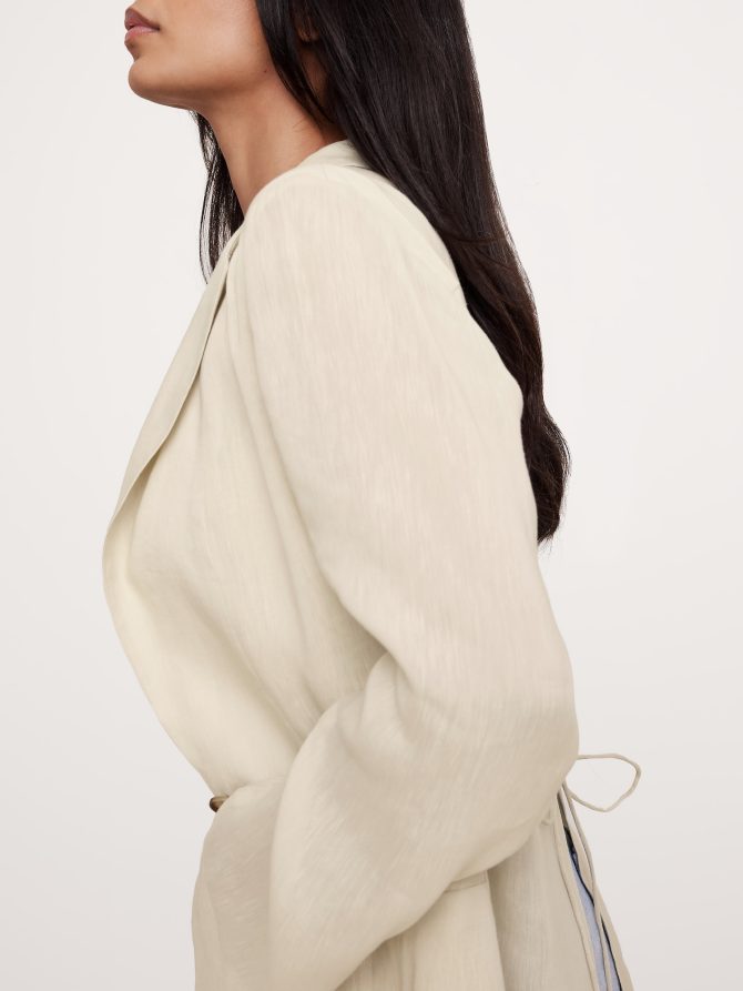 Linen-Viscose Open-Back Blazer - Image 5