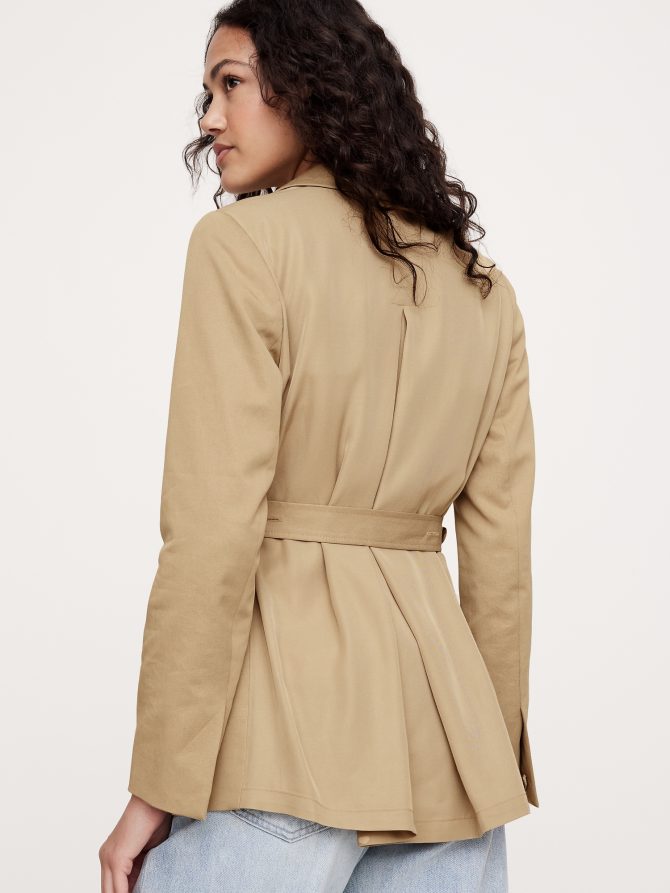 Relaxed Drapey Belted Blazer - Image 3