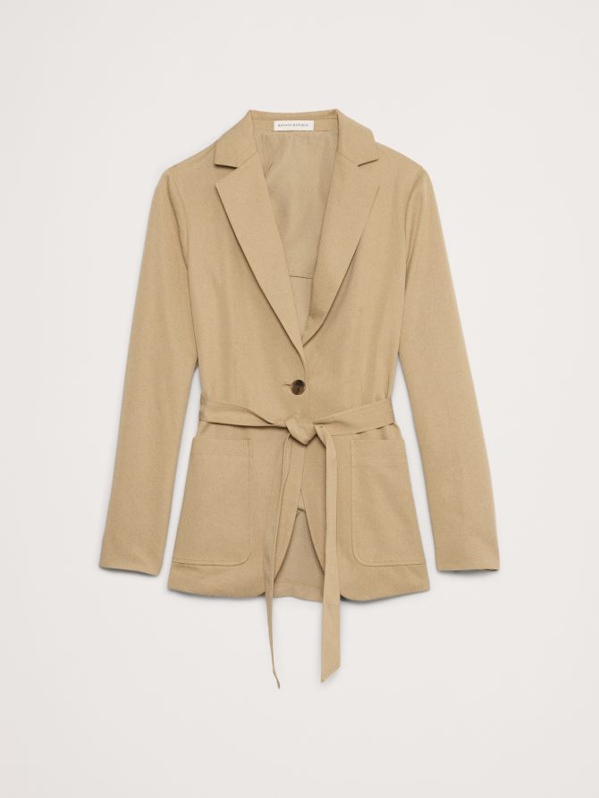 Relaxed Drapey Belted Blazer - Image 5