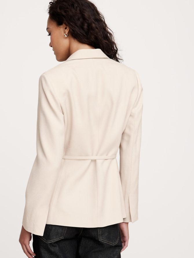 Drapey Twill Wrap Blazer - Image 3