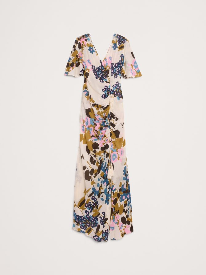 STRETCH-CREPE FLUTTER-SLEEVE MAXI DRESS - Image 4