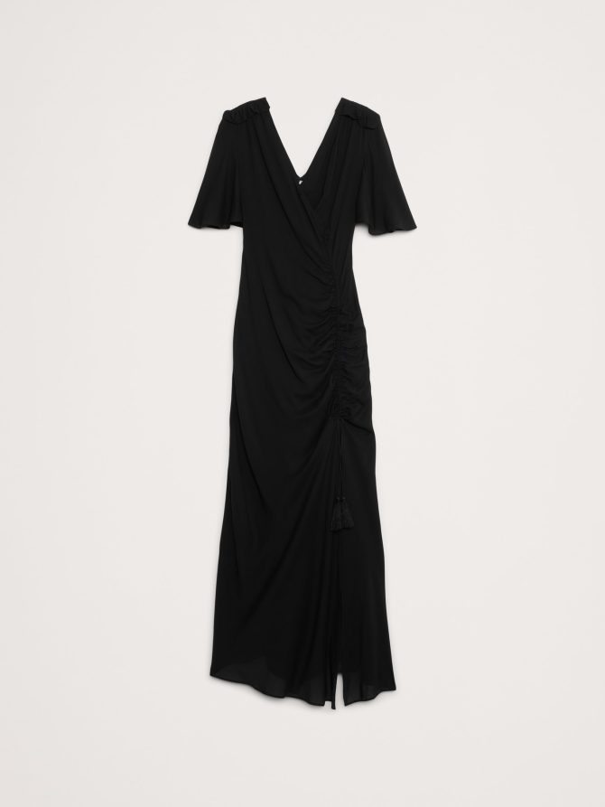 STRETCH-CREPE FLUTTER-SLEEVE MAXI DRESS - Image 7