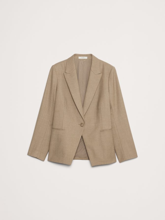 Relaxed-Slim Lightweight Wool Flannel Blazer - Image 5