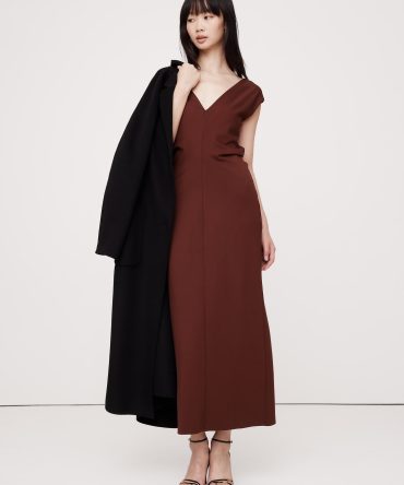 Lightweight Ponte Bias-Cut Maxi Dress