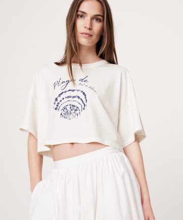 Oversized Vintage Cotton Cropped T-Shirt