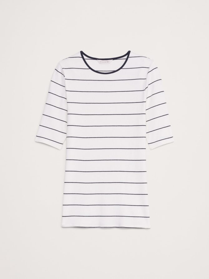 Ribbed Elbow-Sleeve T-Shirt - Image 5
