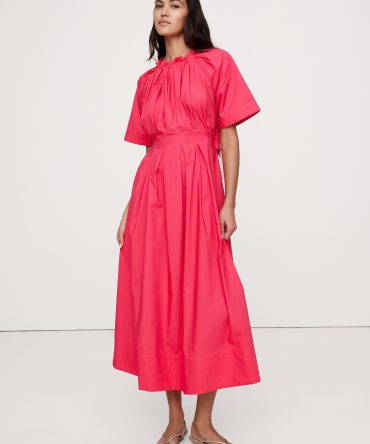 Cotton Poplin Open-Back Maxi Dress