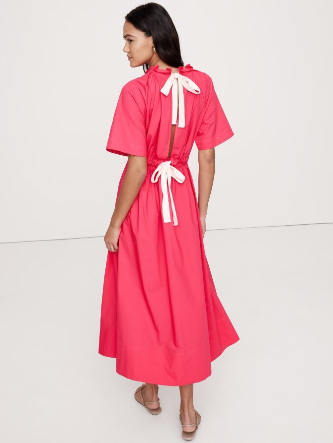 Cotton Poplin Open-Back Maxi Dress - Image 3