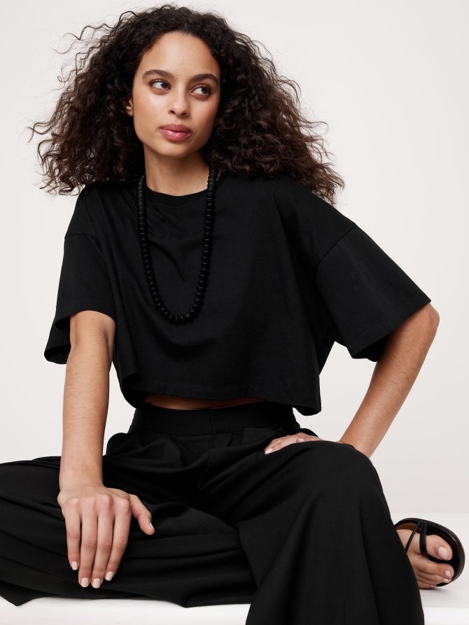 Oversized Vintage Cotton Cropped T-Shirt - Image 3