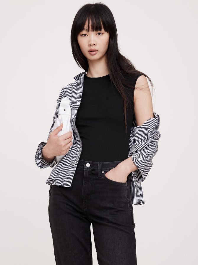 Ribbed Cap-Sleeve T-Shirt - Image 3