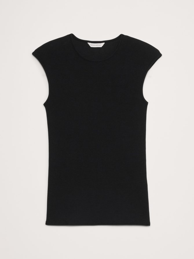 Ribbed Cap-Sleeve T-Shirt - Image 4
