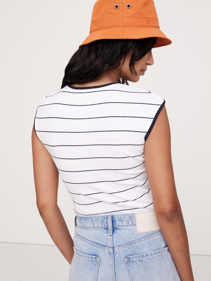Ribbed Cap-Sleeve T-Shirt - Image 5