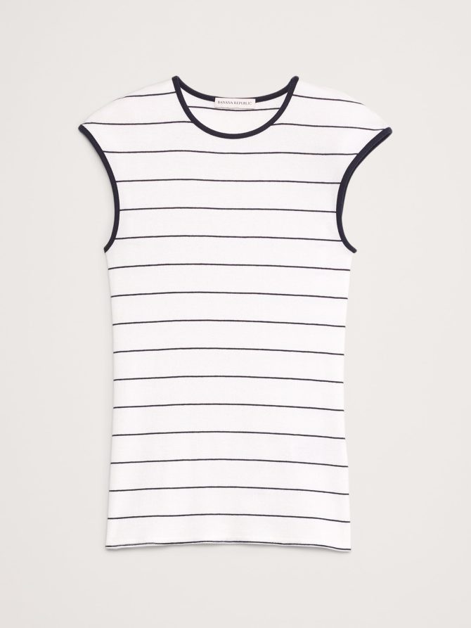 Ribbed Cap-Sleeve T-Shirt - Image 7