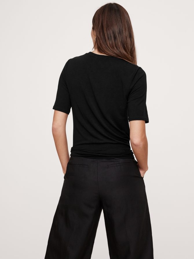 Luxe Wool-Blend Elbow-Sleeve Top - Image 2