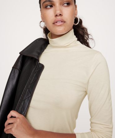 Luxe Wool-Blend Turtleneck T-Shirt