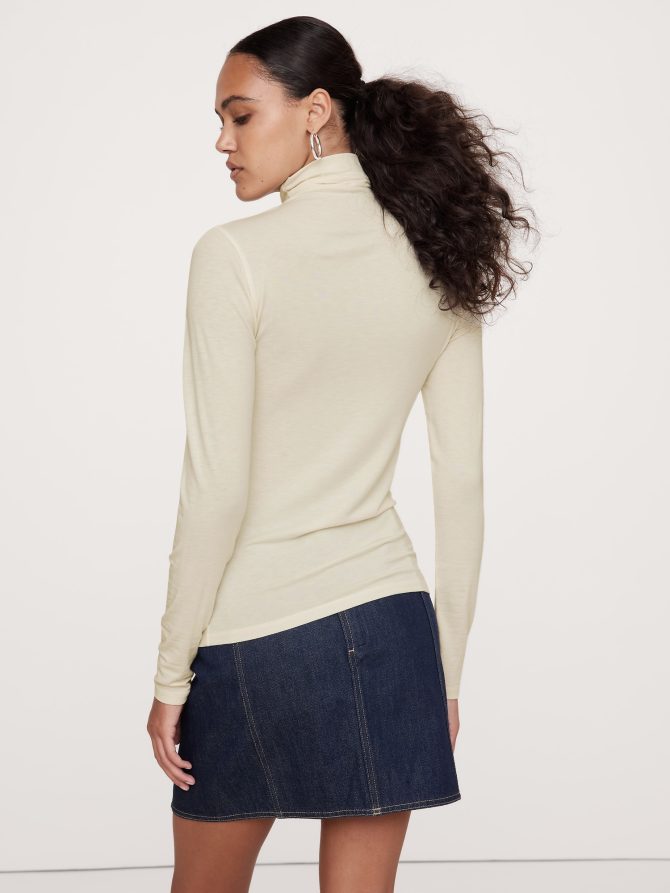 Luxe Wool-Blend Turtleneck T-Shirt - Image 2