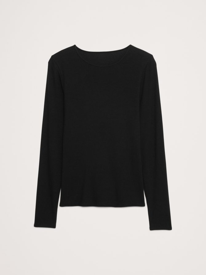Ribbed Long-Sleeve Crew-Neck T-Shirt - Image 4