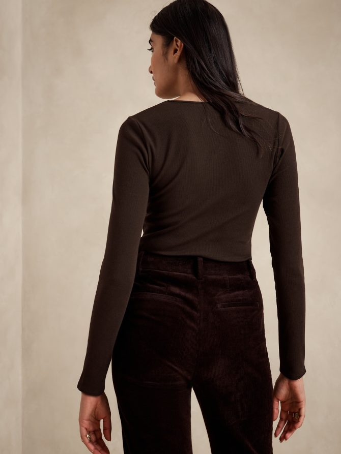 Ribbed Long-Sleeve Crew-Neck T-Shirt - Image 5