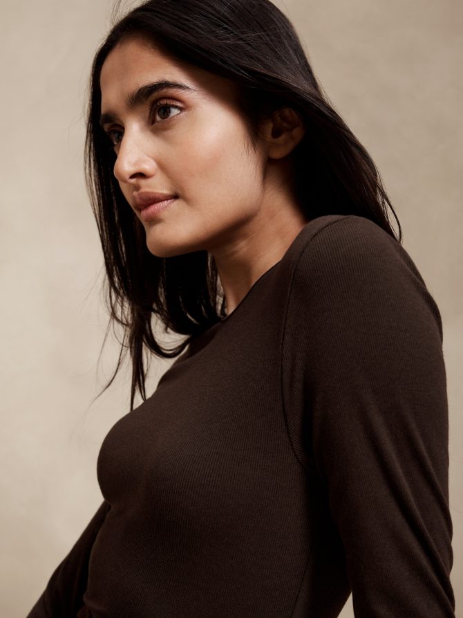 Ribbed Long-Sleeve Crew-Neck T-Shirt - Image 6